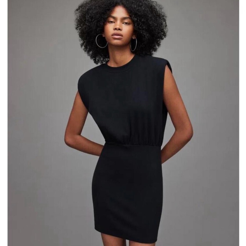 All Saints Mika Mini Dress Black Sleeveless M - Picture 3 of 8